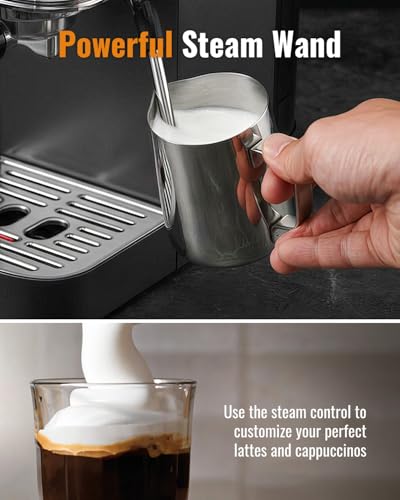 Image of SHARDOR Espresso Machine 20 Bar, Professional Espresso Machine with Milk Frother and Touchscreen, Expresso Coffee Machines with Adjustable Temperature,for Cappuccino, Latte, Stainless Steel, Black