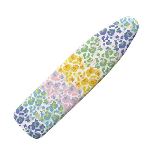 Darisoco Colorful Leopard Ironing Board Cover and Pad Standard Ironing Board Cover with Elastic Edge and Hook and Loop Fasteners Heat-Reflective Fabric