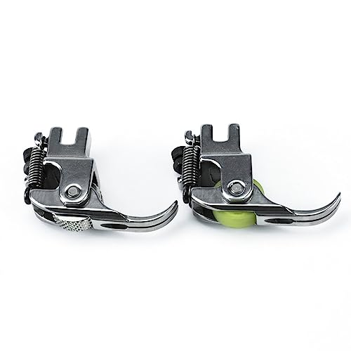 Blooy 2 pcs Roller Zipper Presser Foot para máquina de coser miniatura 4