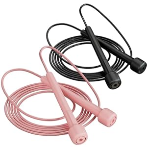 2 Pack Jump Rope for Fitness, Speed Rope Skipping Rope for Men, Kids and Women, Jumping Rope for Workout, Tangle-Free PVC Long Jump Rope Set, Adjustable Exercise Jumping Rope Boxing for Adult