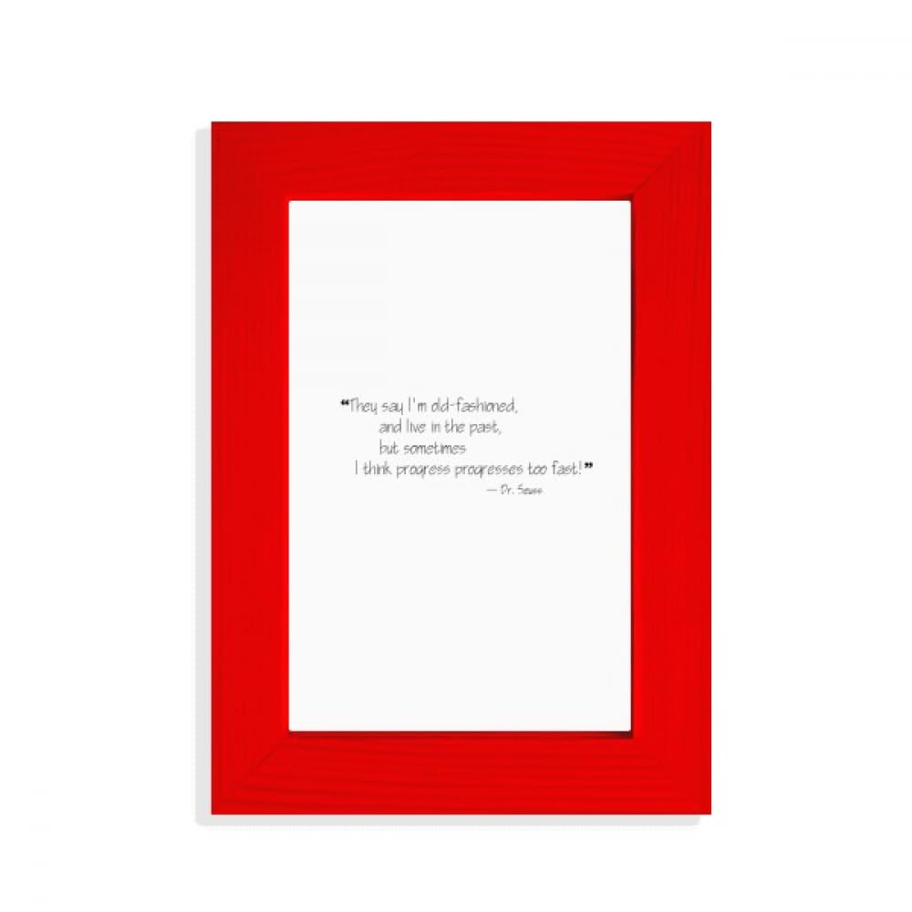 Cadre photo rouge avec citations Progress Progresses, décoration murale moderne