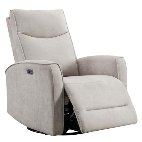 Sillón reclinable eléctrico textil gris claro miniatura 1