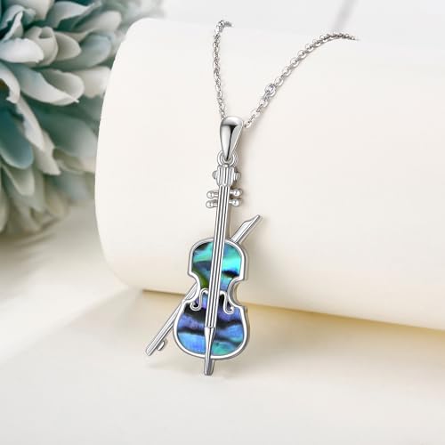 YAFEINI Violinist Cellist Gifts for Her 925 Sterling Silver Cello Violin Pendant Necklace Music Jewelry for Women Birthday Christmas Gifts4