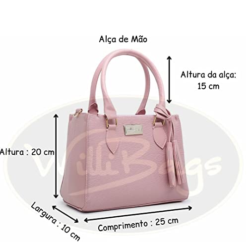Kit Bolsa Feminina 3 Pç Lindas Texturadas Willibags (Rosa)