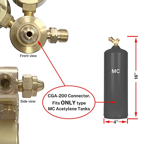 Rx Weld Oxygen And Acetylene Regulators Welding Gas Gauges Pair - Rear Entry -Compatible With Victor Welding Gas Torch Cutting - Cga540 And Cga200 #TOP1