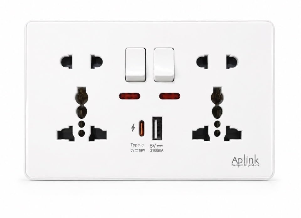 Wall socket with type C-18w USB 3.1 AMP WHITE WITH BACK BOX | WALL SOCKET WITH USB AND TYPE C PORT-picture-31