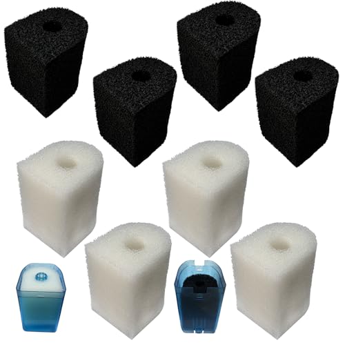 Image of 8 Pack Sponge Filters Compatible with Penn-Plax Cascade 600 Filter, 4 Pack Carbon Filters & 4 Pack Foam Filters