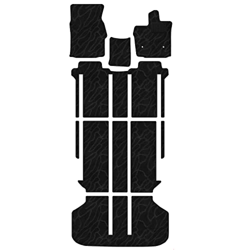 Aviles アルファード ヴェルファイア 20系 フロアマット【16色から選択】(形状1 前期7人CS回転,04:ウェーブ × ブラック)