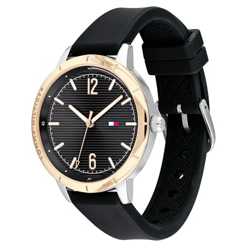 Image of Tommy Hilfiger Quartz Black Dial Silicone Strap Watch for Women