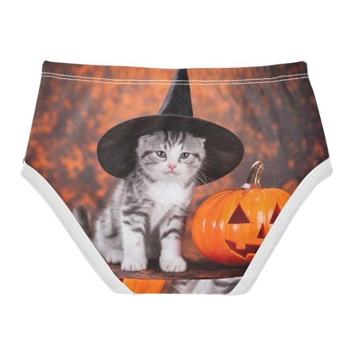 Animals Girls Underwear Toddler 2t Cotton Panties Little Girl Halloween Cat Pumpkin Briefs Girls Undies2