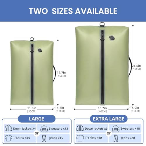 Image of BAGAIL TPU Vacuum Bag for Travel, Reusable Compression Bag with IPX8 Waterproof Zipper, Save Space for Suitcase, Backpack and Carry on (Beige, ExtraLarge, No Pump)
