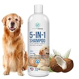 PET CARE Sciences 5 in 1 Dog Puppy Shampoo & Conditioner - Coconut Oil, Oatmeal, Aloe, Palm, MIUSA