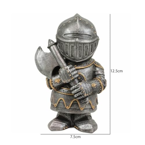 Swtgaah Gartenzwerg-Statue Ritter-Statue Ritter-Zwerg-Skulptur Ritter-Wächter-Skulptur Gartenzwerg-Ornamente Geeignet für Gärten Rasenflächen und Innenhöfe (Ritter E)