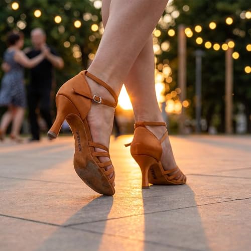 Image of MSMAX Women's Practice Ballroom Dancing Shoes Indoor Performance Latin Dance Shoes for Woman