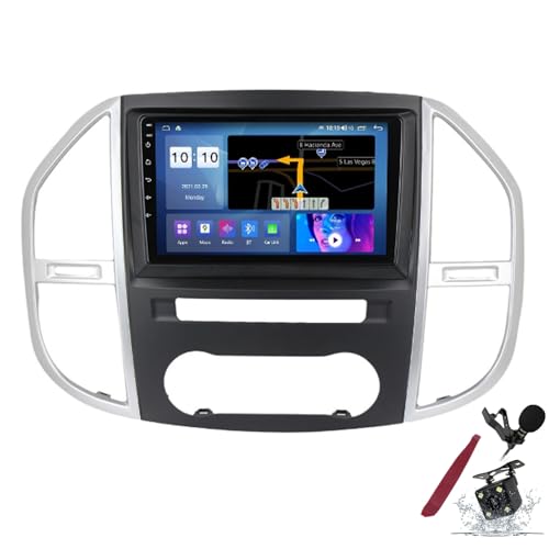 Radio de voiture Android 15 pour Vito 3 (2014-2020) avec écran QLED 2K 9" et GPS