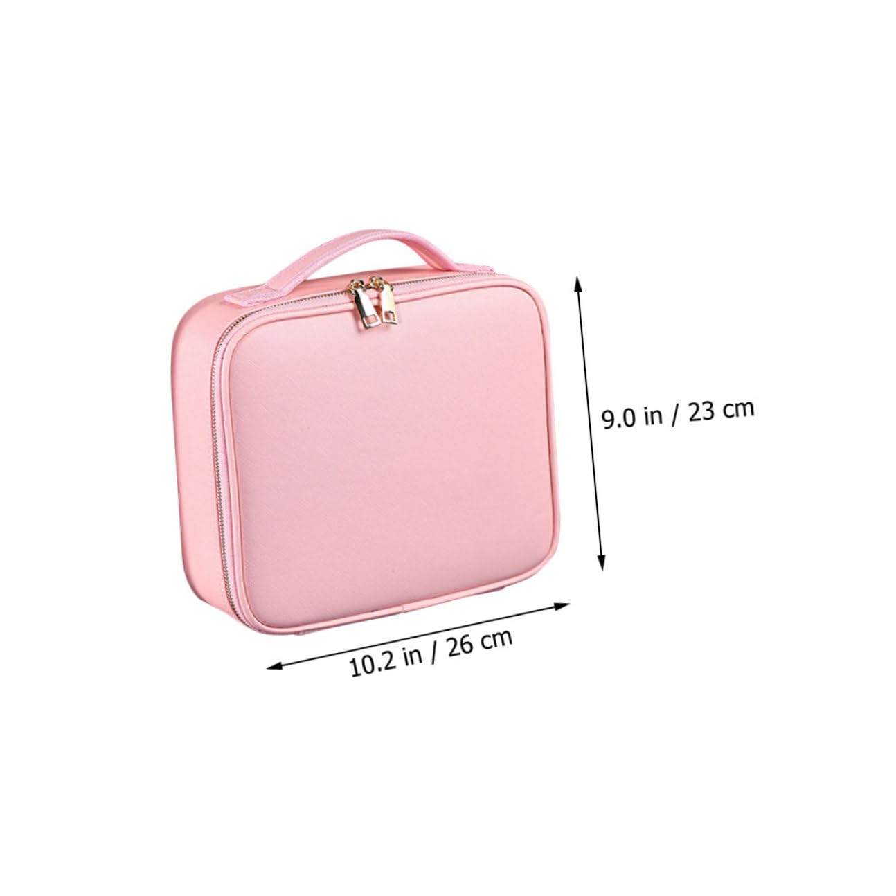 Borsa Cosmetica Grande in Pelle Pu Rosa con Divisori Regolabili | Organizer da Viaggio, Chiusura a Zip, Scomparti Rimovibili e Regolabili per Manicure e Truccatori Professionisti