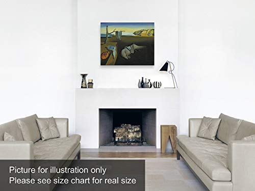 Niwo Art - Persistence Of Memory, World's Most Famous Paintings Series, Canvas Wall Art Home Decor, Gallery Wrapped, Stretched, Framed Ready To Hang (16"X12"X3/4") #TOP1