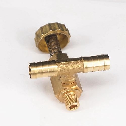 Distribuidor de gas de latón M10 con válvula de aguja fina de 10 mm 4