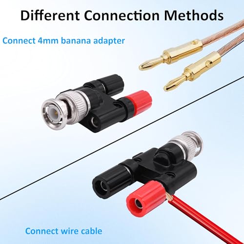 Adaptador BNC macho a doble banana hembra 2 piezas miniatura 3