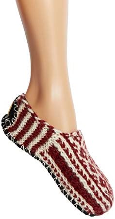 Tibetan Socks Hand Knit Wool Fleece Lined Bootie Slippers