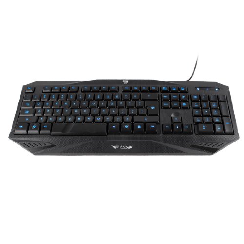 Teclado Gamer Ruilogod USB Cableado Retroiluminado Azul