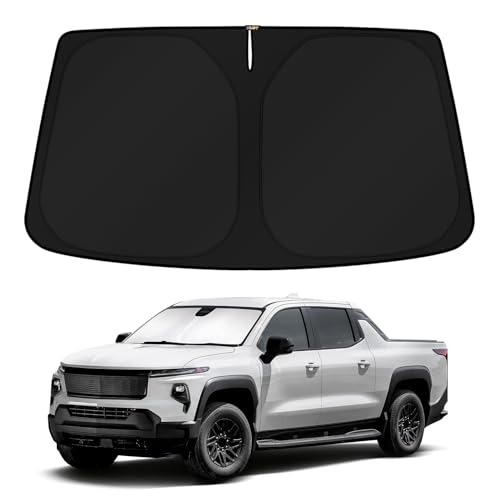 Image of KUST Windshield Sun Shade for 2024 2025 2026 Chevrolet Chevy Silverado EV /GMC Sierra EV Custom Fit Sunshade Accessories Full Covered Window Sun Protector Foldable Block UV Rays Keep Car Cooler