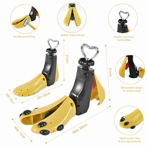 Eachway PACK OF 1 YELLOW Shoe Stretcher Women Men Professional Boot Stretcher Adjustable Width Length For Wide Feet L Wm'S 12-14;Men'S 10-14,Yellow Pack Of 1 thumb #1