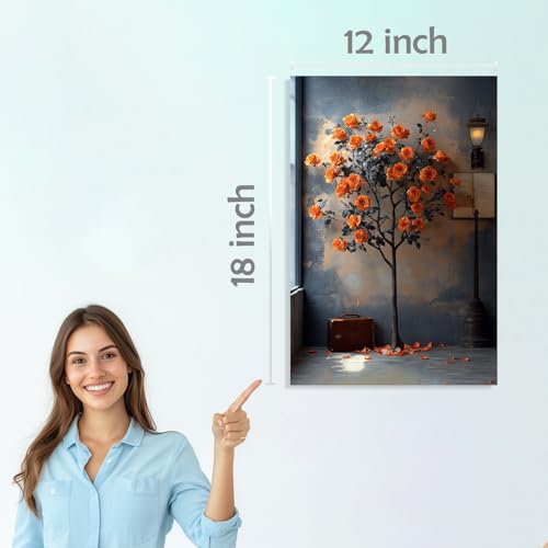 Image of SiddArtify Vintage Floral Wall Art Prints Set - Rustic Rose Poster Decor for Living Room Bedroom Office - 12x18 inch Sticker Pack of 6