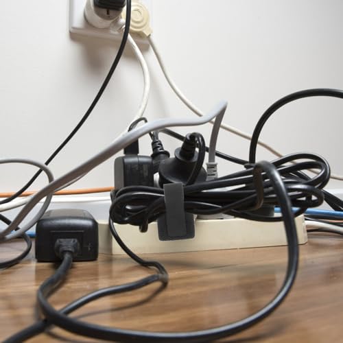 10 piezas organizador reutilizable de cables para escritorio, gestión de cables con autoadhesivo, ataduras para cables para organización eficiente miniatura 5