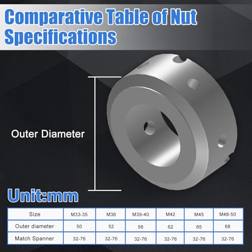 Image of Adjustable C Spanner Hook Wrench Tool with Round Head, 1 1 /4-3 Inch (32-76mm) Capacity, Pin Spanner Nut Wrench Tool for Machine Tools, Vehicles, Mechanical Equipments, Chrome-Vanadium Steel