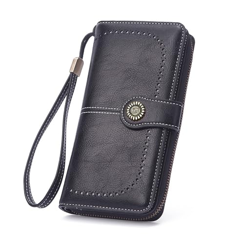 Women's Large Capacity Zip Wallet Phone Holder Clutch Travel Purse Wristlet Multi Card Organizer