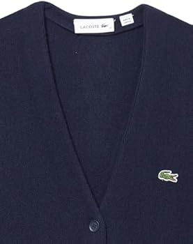 Lacoste Cashmere Caridgan feminino, Azul marinho, 34 | Amazon.com.br