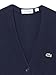 Lacoste Women's V-Neck Cashmere Pullover Sweater, Navy Blue, 36