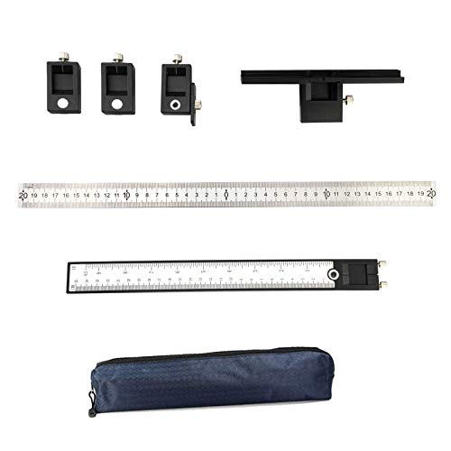 Cabinet Hardware Jig Adjustable Power Tool Punch Locator, Aluminum Alloy Template Wood Drilling Dowelling Guide for Handle Knob Pull Installation of Door and Drawer (Black plastic)