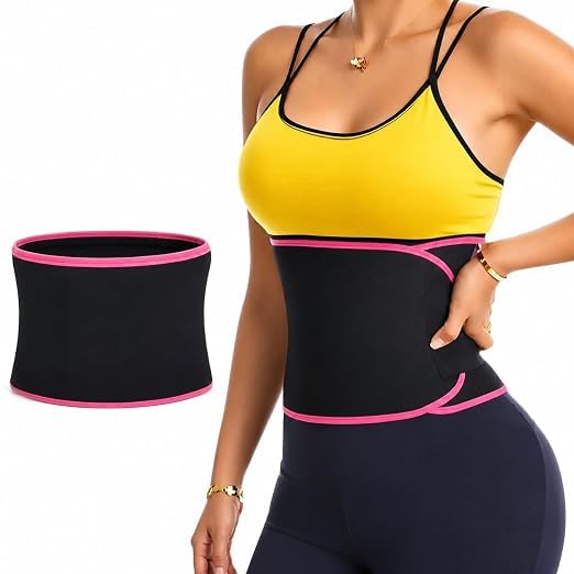 Waist Trimmer Belt for Women & Men | Adjustable Neoprene Sweat Belt for Belly Fat, Weight Loss, Tummy Compression, Gym Workout, Running, Yoga, Lower Back Support Black-picture-21
