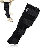 [Nota de atención] -- Esta rodillera es para la articulación del corvejo, no es una rodillera. Si tu perro tiene incluso una pierna lesionada, se recomienda utilizar un par de tirantes. Porque una sola manga de pierna de perro (soporte) molestará el equilibrio de tu perro mientras corres, y tal vez su otra pierna se lesionará debido a esto