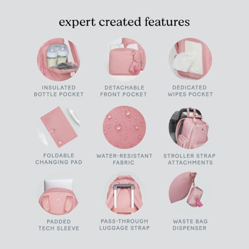 HUGGIES Unisex-adult Signature Hug Pack Diaper Backpack, Bridal Rose, One Size - image 5