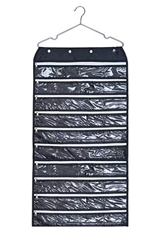 MT Hanging Jewelry Organizer - Oxford Double Sided Jewelry Storage Bag with Zipper