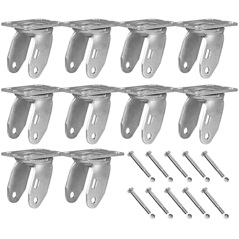 NINOSO 4" X 2" Heavy Duty Swivel Caster Yoke, Zinc Plated Steel Frame and 4" X 4-1/2", Replacement Caster Fork (10 pcs) Cover