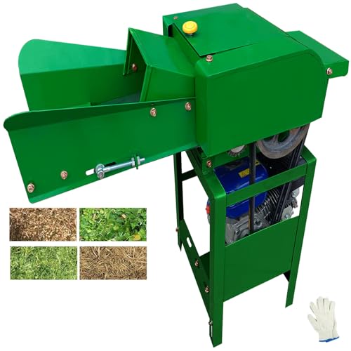 Image of TXMACHINE Lawn Mowers 800kg /h hay Cutter Machine Electric hay Cutter Silage Machine Grass Cutter for Chaff,Corn Straw,Grass,Wheat Straw with Miniature Circuit Breaker (Gasoline Type)
