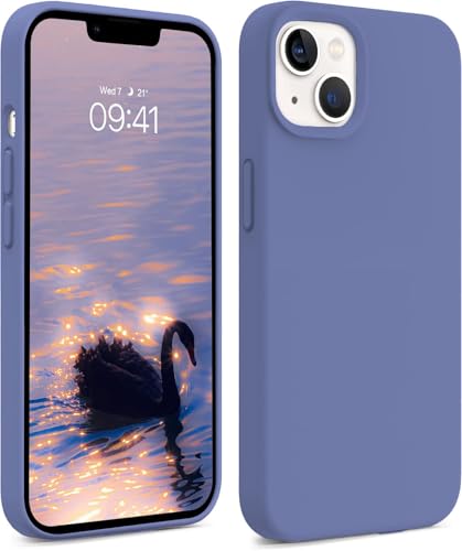 Image of DIZORO Compatible with iPhone 13 Case, Liquid Silicone Case, Full Body Protective Cover, Shockproof, Slim Phone Case, Anti-Scratch Soft Microfiber Lining, 6.1 inch - Lavender Grey