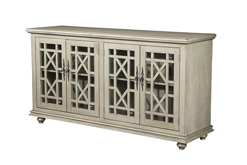 Image of Martin Svensson Home Elegant 63 inch Wood Entertainment Center, Antique Silver