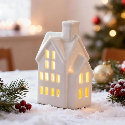 Casas de Navidad con luz LED de escritorio para decoración de mesa interior 3