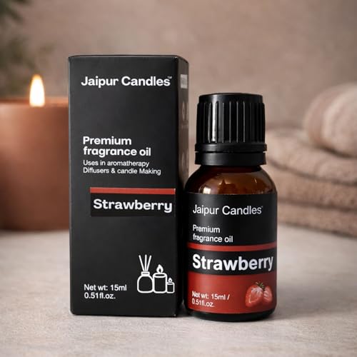Image of Strawberry Fragrance Oil | 15 ml | Aroma Oil for Home Fragrance | Best for Aromatherapy | Use in Diffusers, Candles, Air Fresheners (15ML, Strawberry)