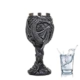 Ya en mundofriki.es: Jlobnyiun Copa medieval, cáliz de vino de dragón de acero inoxidable, vaso para beber, accesorio de y reunión, taza decorativa multiusos, mesa bar, cena, celebración, bebida diaria para el