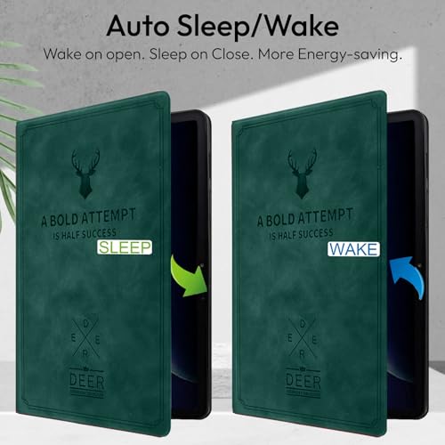 Image of Robustrion Cover for OnePlus Pad Go 2 12.1 inch Cover Case, Deer Cover Case for OnePlus Pad Go 2 Tablet Cover [Auto Sleep Wake Support] - Dark Green