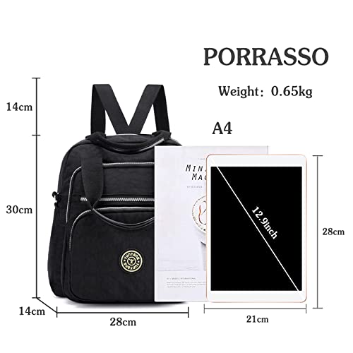 Image of Casual Backpack Women Shoulder Bag Ladies Crossbody Bag Nylon Handbag Girl Daypack for Work Travel Daily Use