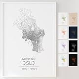 Mapdify Oslo personalisiertes Stadtposter, dein 