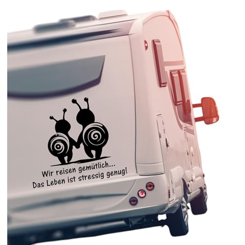 Wohnmobil Aufkleber 'Wir reisen gemütlich... das Leben ist stress...