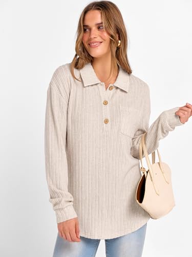 ANRABESS Women Long Sleeve Henley Shirts Ribbed Knit Lightweight Sweaters Business Casual Work Tops 2025 Fall Trendy Outfits3